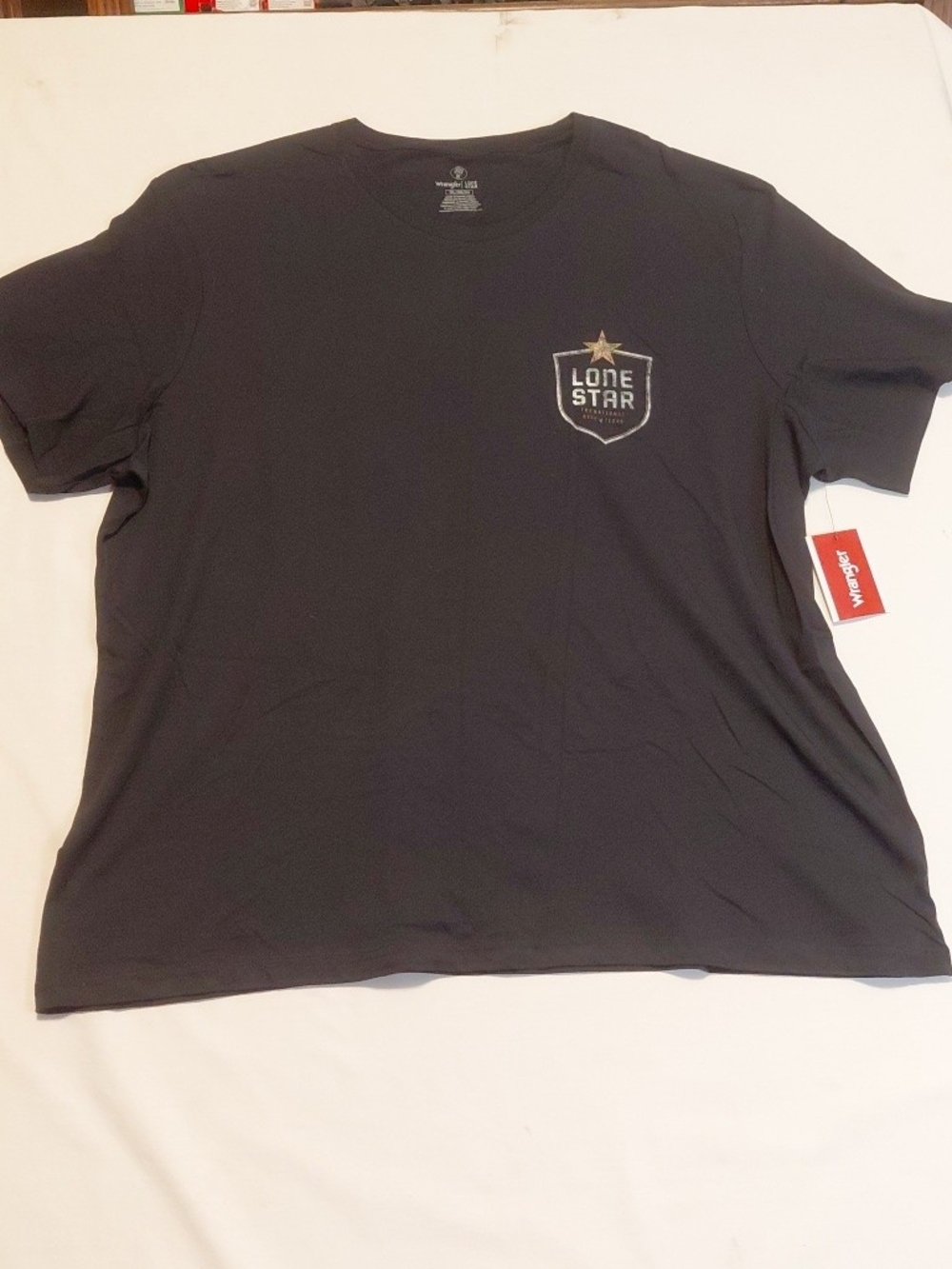 Wrangler Lone Star Crewneck Graphic Tshirt Mens Size 2XL/ XXLarge Black NWT